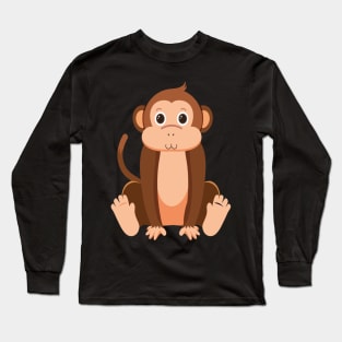 Upside Down Monkey Fun Long Sleeve T-Shirt